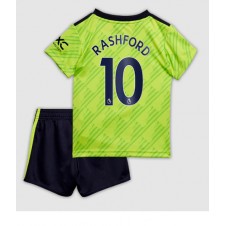 Manchester United Marcus Rashford #10 Tredjeställ Barn 2022-23 Korta ärmar (+ Korta byxor)